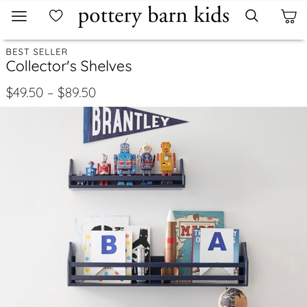 Potter Barn Collectoes Shelf - Navy brand new